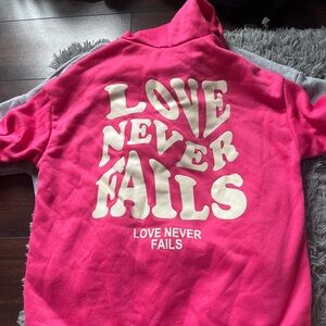 SHEIN Pink and White Sweatshirt Vibrant Graphic Design